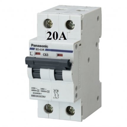 Mcb 2 tép 20a panasonic