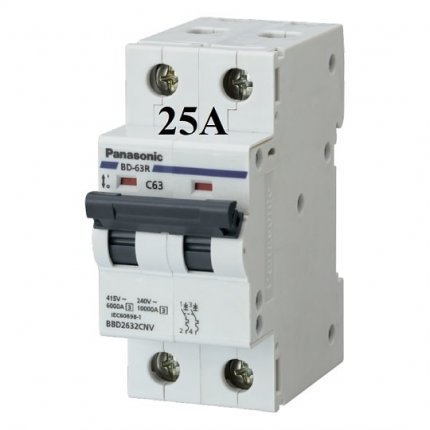 Mcb 2 tép 25a panasonic