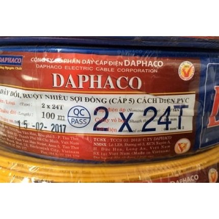 Dây đôi mềm Vcmd 2x24 (2x0.75) Daphaco