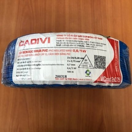 Dây điện đôi Vcmd 2x0.75 Cadivi
