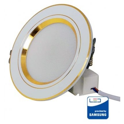 Đèn led âm trần 7w Rạng Đông viền vàng