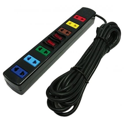 ổ cắm điện 6 ổ cắm 2 công tắc dây 5m LiOA 6S5W