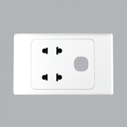 Hai Ổ cắm 1 lỗ công tắc